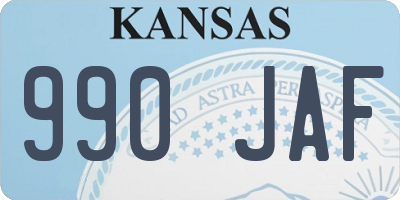 KS license plate 990JAF