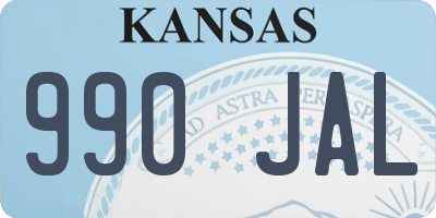 KS license plate 990JAL