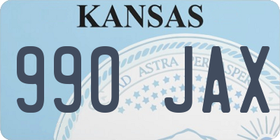 KS license plate 990JAX