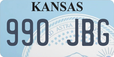 KS license plate 990JBG