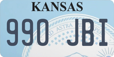 KS license plate 990JBI