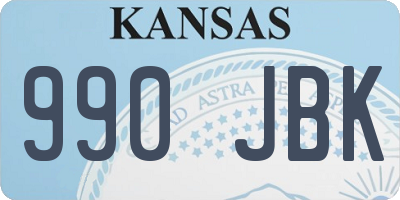 KS license plate 990JBK