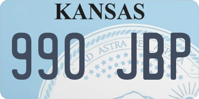 KS license plate 990JBP