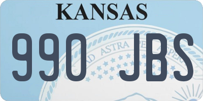 KS license plate 990JBS