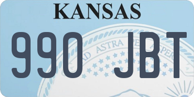 KS license plate 990JBT