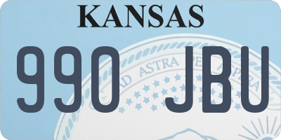 KS license plate 990JBU