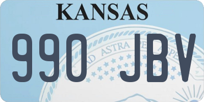 KS license plate 990JBV