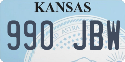 KS license plate 990JBW