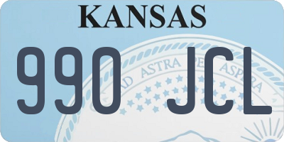 KS license plate 990JCL
