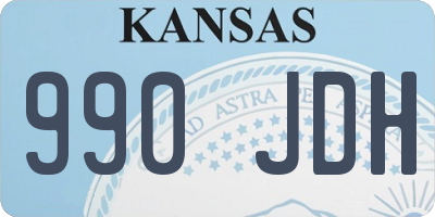 KS license plate 990JDH