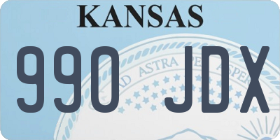 KS license plate 990JDX