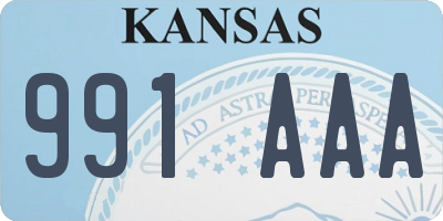 KS license plate 991AAA