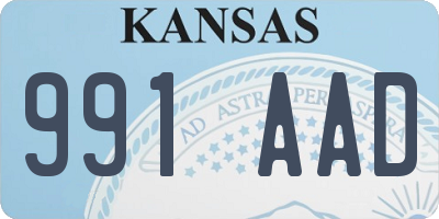 KS license plate 991AAD