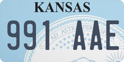 KS license plate 991AAE
