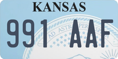 KS license plate 991AAF