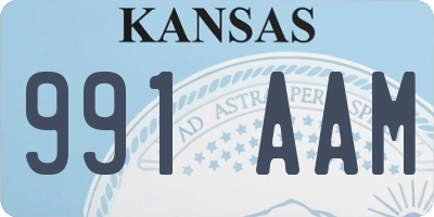 KS license plate 991AAM