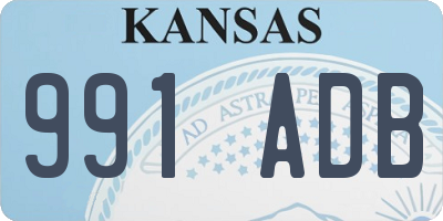 KS license plate 991ADB