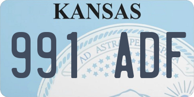 KS license plate 991ADF