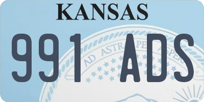 KS license plate 991ADS