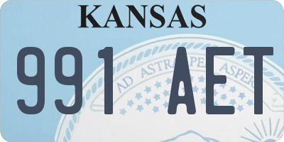 KS license plate 991AET