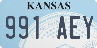 KS license plate 991AEY