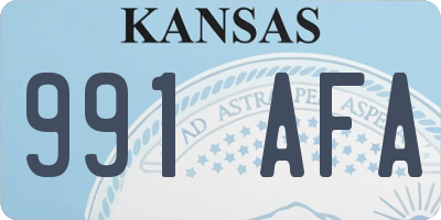 KS license plate 991AFA