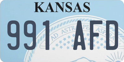 KS license plate 991AFD