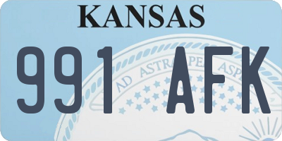 KS license plate 991AFK