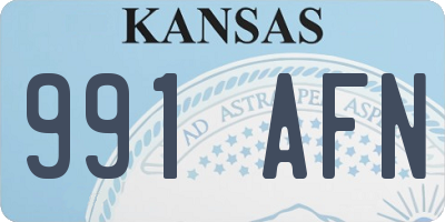 KS license plate 991AFN