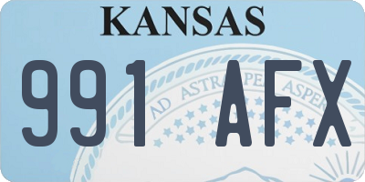 KS license plate 991AFX