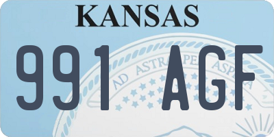 KS license plate 991AGF