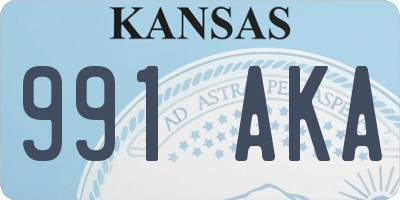 KS license plate 991AKA