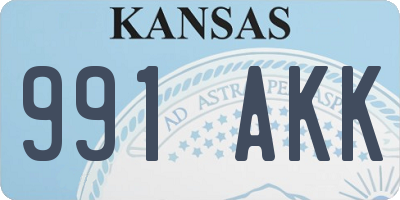 KS license plate 991AKK