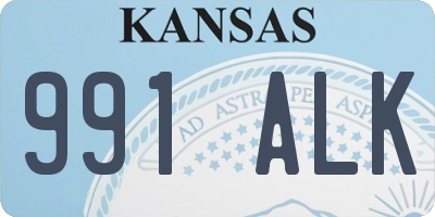 KS license plate 991ALK