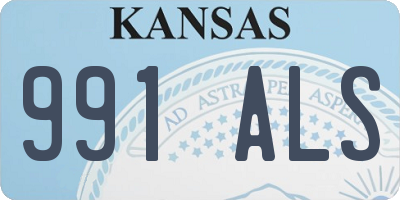 KS license plate 991ALS