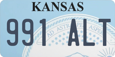 KS license plate 991ALT