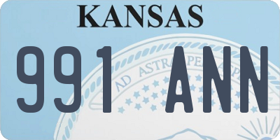 KS license plate 991ANN
