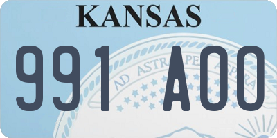 KS license plate 991AOO