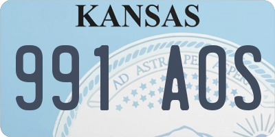 KS license plate 991AOS