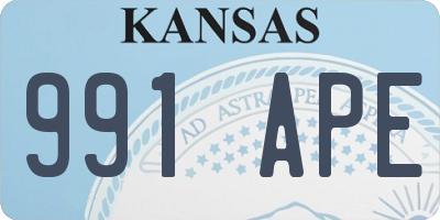 KS license plate 991APE