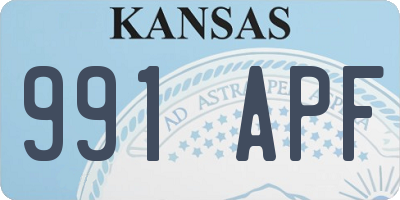KS license plate 991APF