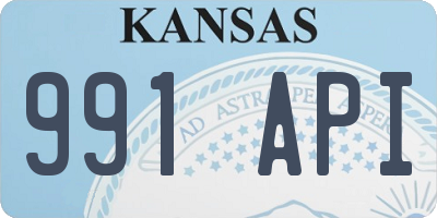 KS license plate 991API