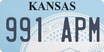 KS license plate 991APM