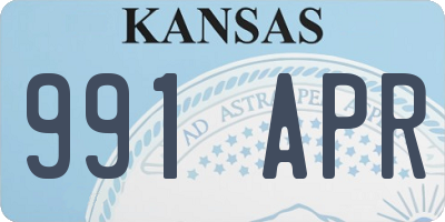 KS license plate 991APR