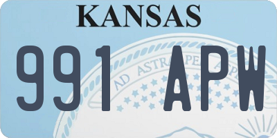 KS license plate 991APW