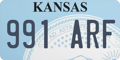 KS license plate 991ARF