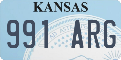 KS license plate 991ARG