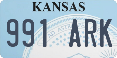 KS license plate 991ARK