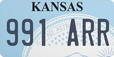 KS license plate 991ARR
