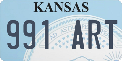 KS license plate 991ART